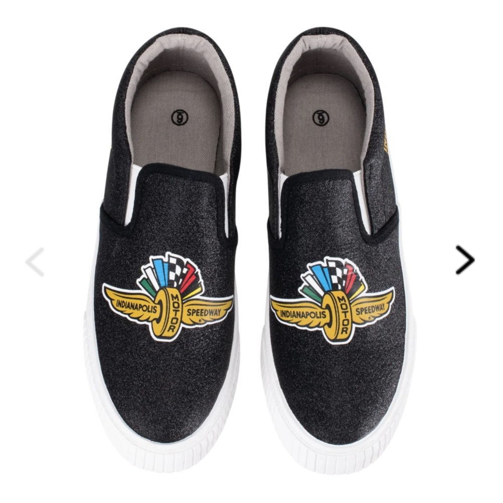 Women’s Wing Wheel Flag Glitter Canvas Shoes - Indianapolis Motor Speedway